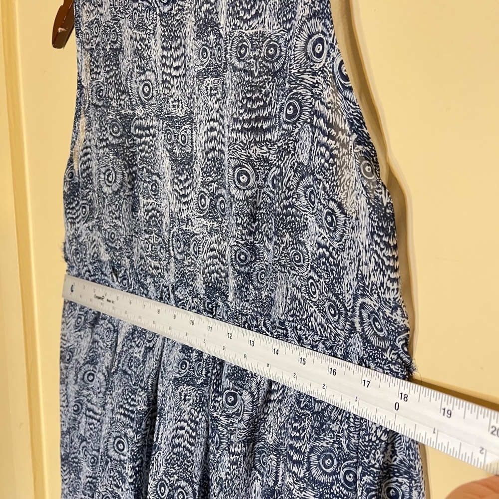 Silk Owl Blue Patterned Maxi Dress - Picture 6 of 9
